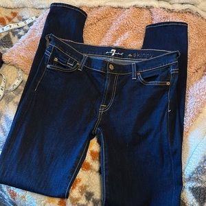 7 For All Mankind Dark Wash Skinny Jeans